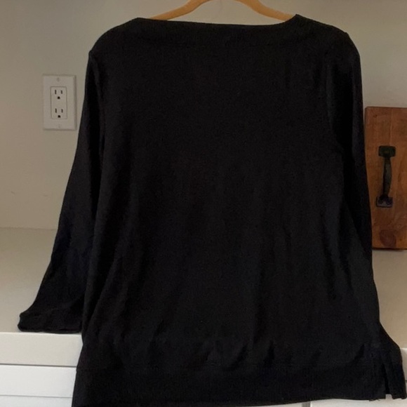 NWT CHICOS WEEKENDS COZISOFT RIB MIX BOAT TUNIC TOP BLACK SIZE 1 - Picture 3 of 6